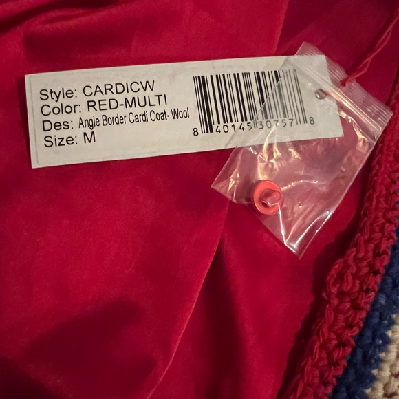 NWT Frances Valentine Angie Cardi Coat in Red -M - Picture 12 of 12